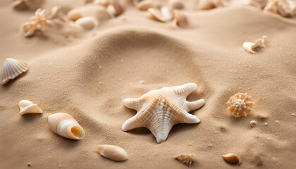 Fototapeta na wymiar seashells on sand