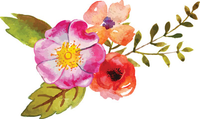 Watercolor Vector Flower Background