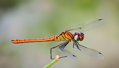 close up of a red dragonfly
