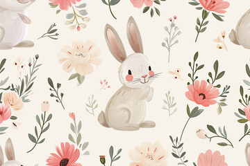 cute background with rabbits
