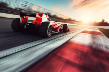 high-speed racing car, blurred image - obrazy, fototapety, plakaty