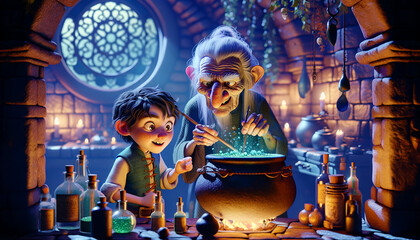 Magical Potion Lesson from the Old Witch with a Wart: A Day in the Witch's Kitchen