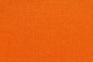 Orange linen fabric cloth texture background, seamless pattern of natural textile.