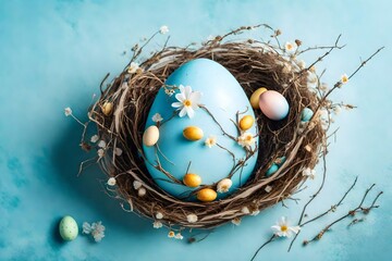 Celebrating the Festival of Easter with Joyful Ovations and Delightful Revelry, Featuring The Most Perfect and Best Collection of Colorful Eggs, With Ample Copy Space for Your Easter Wishes and Greeti