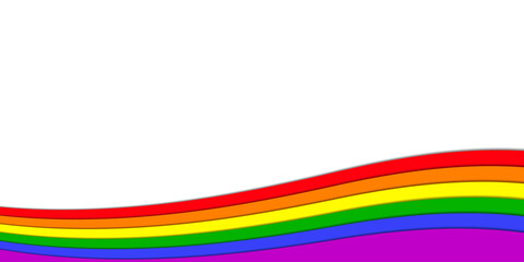 LGBT Pride Flag Background with Copyspace in Paper Cut Style