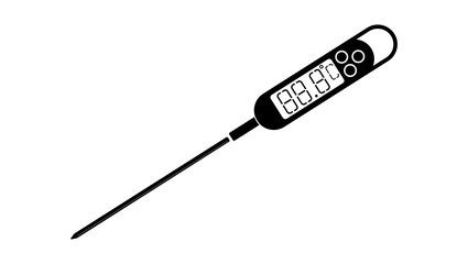 kitchen thermometer sign, black isolated silhouette