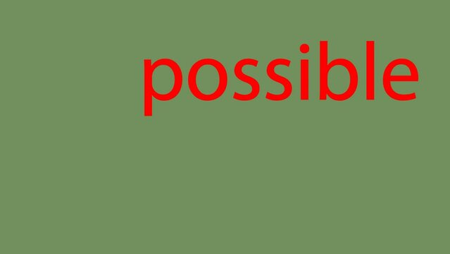 impossible. cut im to make it possible. from the impossible the possible. 4K video illustration.