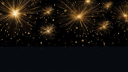 Fototapeta premium Happy New Year, burning fireworks with bokeh light background