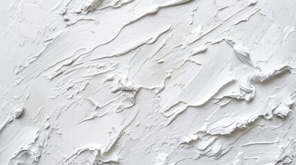 Fototapeta premium White texture of oil paint strokes on canvas. Rough, brutal strokes. Artistic background