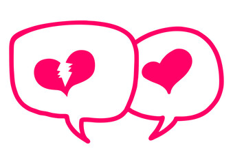 heart with speech bubbles