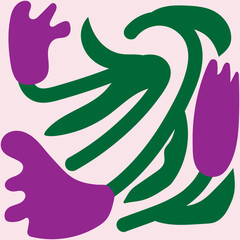 Naklejka premium Purple Flower Organic Tileable Background. Vector Illustrator 