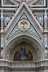 Detailed view of the Florence Cathedral in Tuscany, Italy