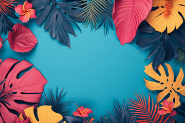 tropical leaf background with space for text
