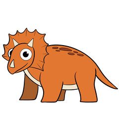 cute character triceratops cartoon dinosaurus for children book illustration