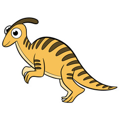 cute character parasaurolophus cartoon dinosaurus for children book illustration