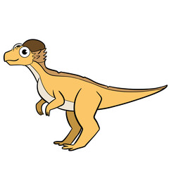 cute character pachycephalosaurus cartoon dinosaurus for children book illustration