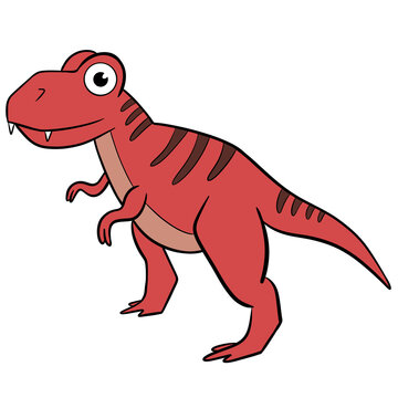 cute character tyrannosaurus cartoon dinosaurus for children book illustration