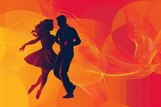 dancing couple, 1970s style