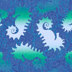 Summer animals seamless seahorse pattern for fabrics and wrapping paper and kids print and swimsuit textiles