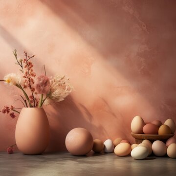 Hintergrundbild im neobrutalistischen Ultilitarismus-Stil mit der Farbe Pfirsichflaum,  wallpaper inNeo-Brutalism Ultilitarian style with the color peach fuzz