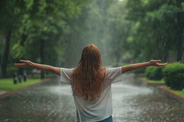 The girl in the rain