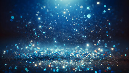 Enchanted midnight blue glitter mist.
Generative AI.