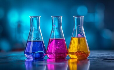 Laboratory beaker glass. Generative AI technology.