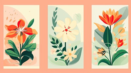 Flat Illustration of Floral Background
