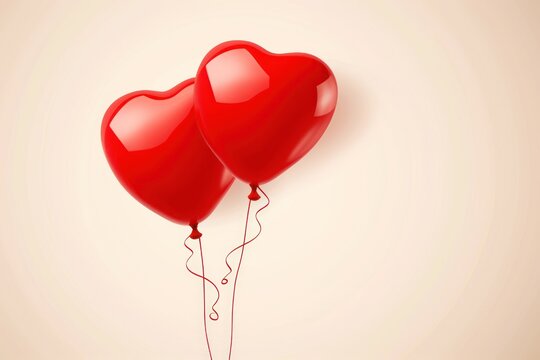 two red heart shaped balloons