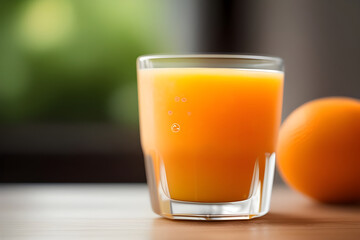 A glass of freshly squeezed orange juice