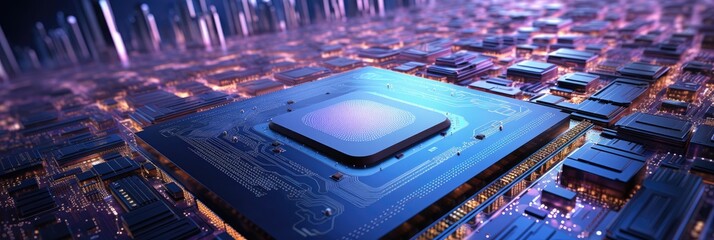 Obraz premium A hyper-realistic depiction of a sci-fi circuit board, blurring the line between technology and imagination.