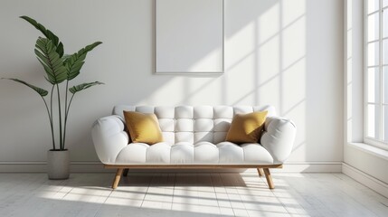 Sofa. Interior of modern sofa minimal design