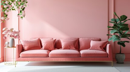 Sofa. Interior of modern sofa minimal design