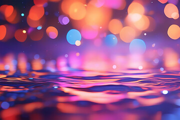 abstract water background with bokeh background - Pink glitter lights 