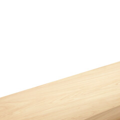 A view of the corner of a wooden table or corner of a wooden table, transparent background