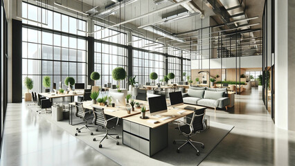 Contemporary Office Interior with Natural Light