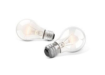 lighted bulb, transparent background