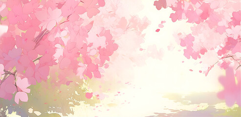 満開の桜の背景画像　AI生成画像