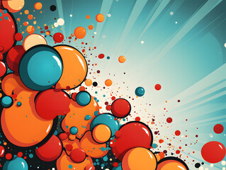 A pop art style with comic bubbles, dots. Comic art illustration background