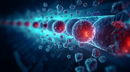 Obraz premium Nervous system, brain central nervous cells, neuroscience background