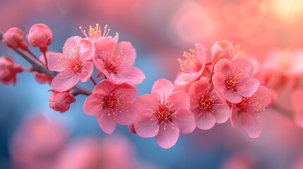 Cherry Blossoms in Spring, Petals, and Floral Scene