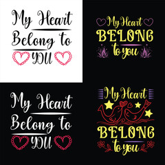 My Heart Belong to You, Svg Design, Bundle Design, Valentines day, T shirt Design, Vector, Illustration