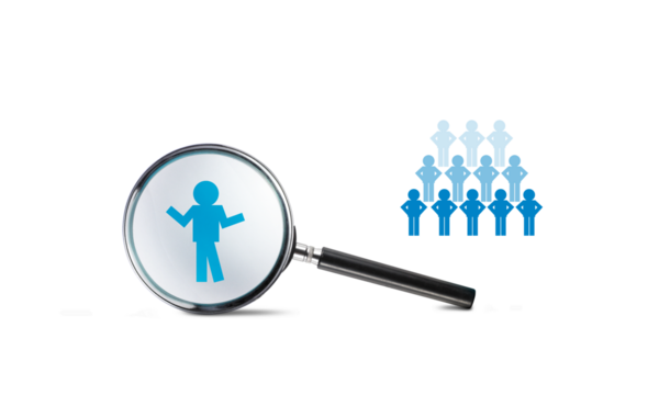 Human resource management and recruiting and hiring concepts. Find a leader, find a team, transparent background