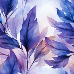 Seamless decorative abstract leaves pattern background