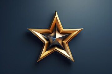 Obraz premium The background with gold colored star shapes is not 3D style. generative AI