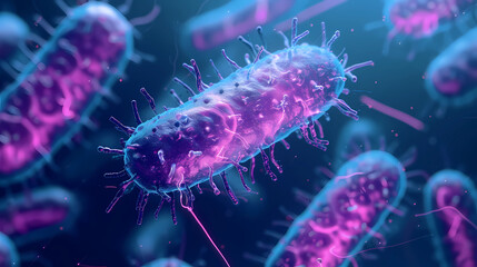 Obraz premium 3d illustration of bacteria model - Generated by Generative AI 