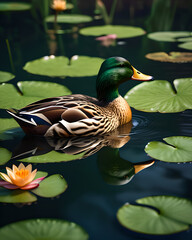 Obraz premium Duck on a pond