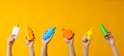 Sun protection products and accessories are in the hands of many women.