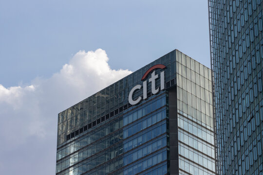 Shanghai, China - Oct 23, 2023: Exterior view of the Citigroup Tower in Shanghai's Lujiazui. Citigroup, Inc., or Citi, is an American multinational investment bank and financial services corporation.