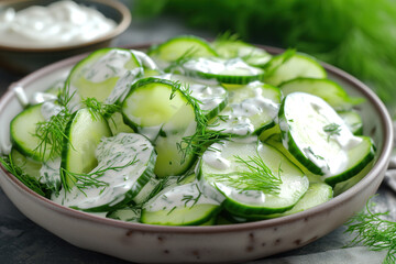 Fresh cucumber dill salad